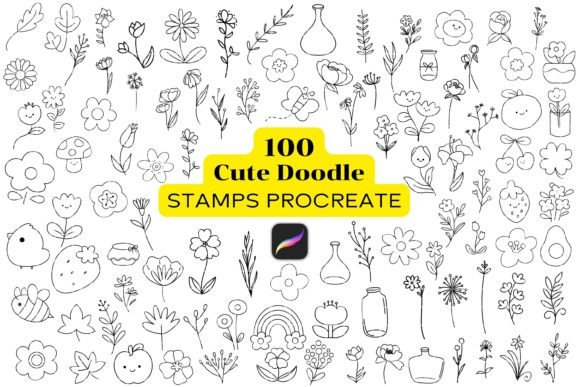 100 Cute Doodle Stamps Procreate: A Creative's Best Friend