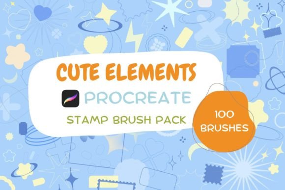 100 Cute Elements Procreate Brush Stamp: A Creative Toolkit