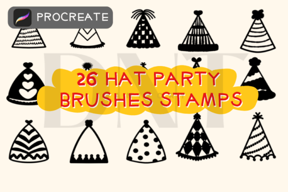 26 Hat Party Stamp Brushes: Instant Fun for Your Designs