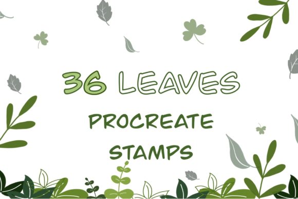 36 Procreate Brushes Stamps Leaves for Digital Artists