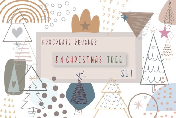 54 Festive Procreate Christmas Tree Stamps