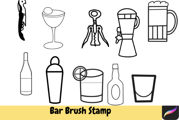 Bar Brush Stamps Procreate IPAD: Elevate Your Craft with Hand-Drawn Flair