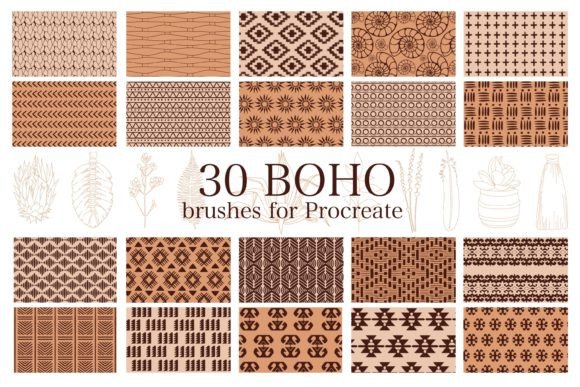 Boho Brushes and Stamps for Procreate: Unleash Free-Spirited Digital Art