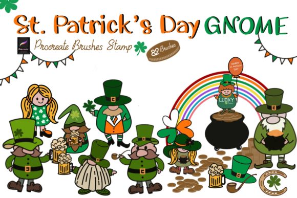 Bring Irish Charm to Your Digital Canvas with the St. Patrick’s Day Gnome Procreate Brush