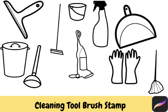 Creative Stamps: Cleaning Tool Procreate Brush Stamps