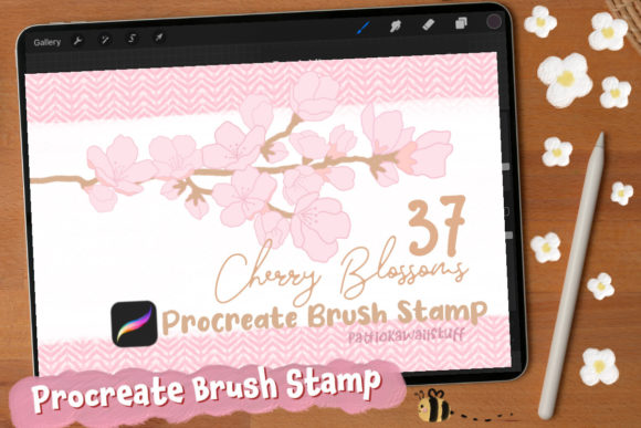 Embrace Spring: Procreate Brush Stamp Cherry Blossom for Digital Artists