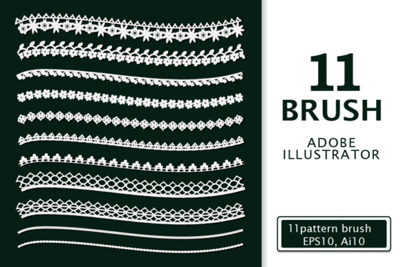 Lace Border. Brushes for Adobe Illustrator