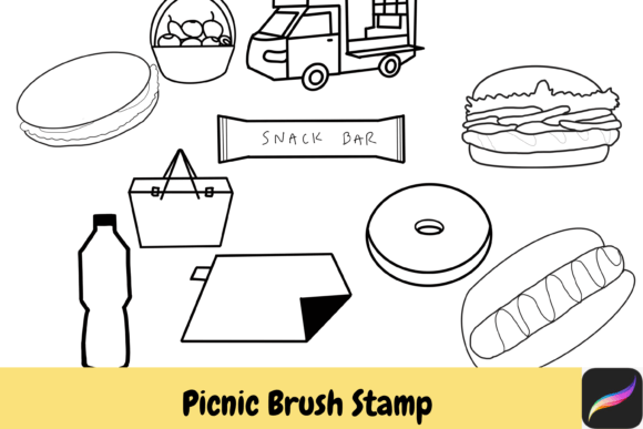 Picnic Procreate Brush Stamps IPAD: Instant Charm for Your Designs