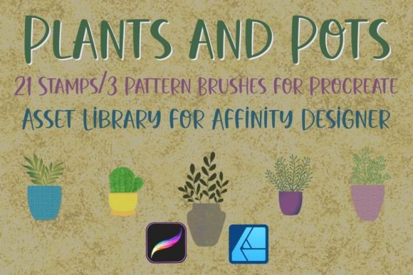 Plants and Pots Stamps for Procreate: A Designer's Toolkit for Natural Appeal