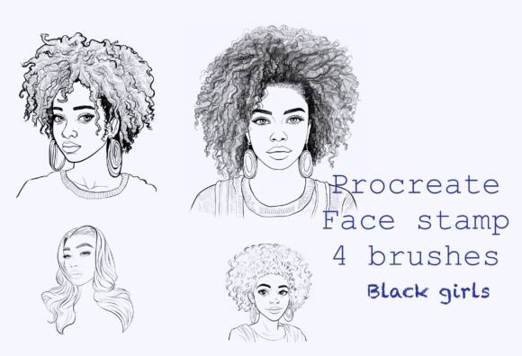 Procreate Stamp Black Girls, Brushes: Elevate Your Digital Art