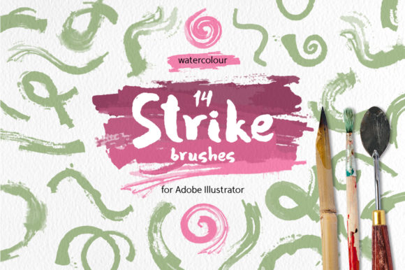 Strike Brushes for Illustrator: Realistic Watercolor Art Brushes