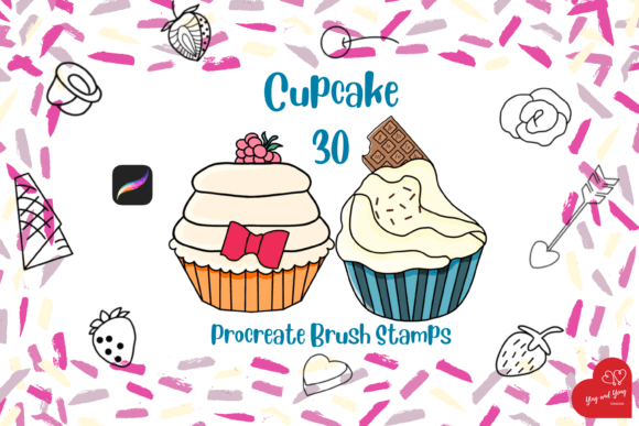 Sweeten Your Designs with Procreate Brush Stamp Cupcake