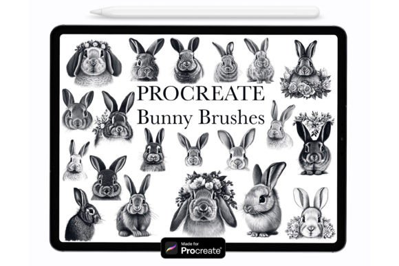 Unleash Easter Creativity: 32 Procreate Bunny Stamp Brushes