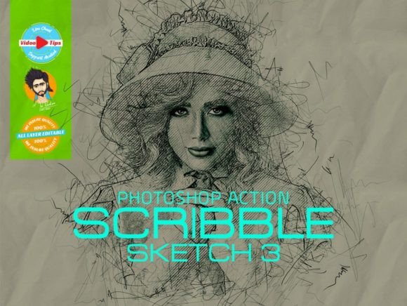 Unlock Artistic Photo Effects with Scribble Sketch Photoshop Action