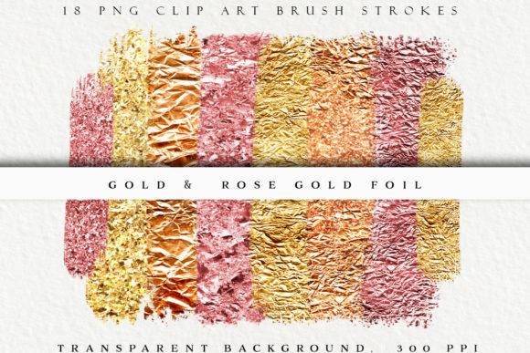 Unlock Creative Potential with Gold & Rose Gold Metallic Brush Strokes